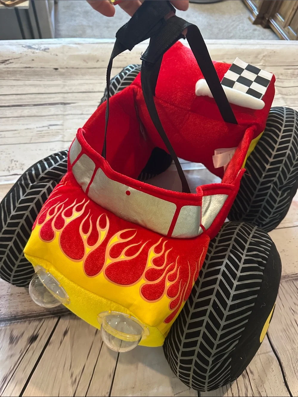 Kids dress-up Red Flame Wearable Plush Car Costume